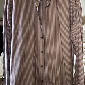 HUGO Men's Lavender Striped Button Down Shirt